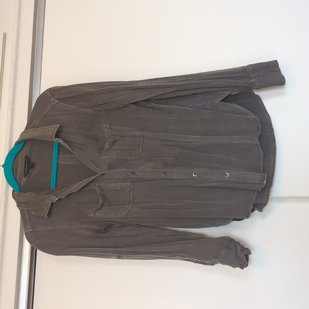 Rock & republic army green/grey button down
